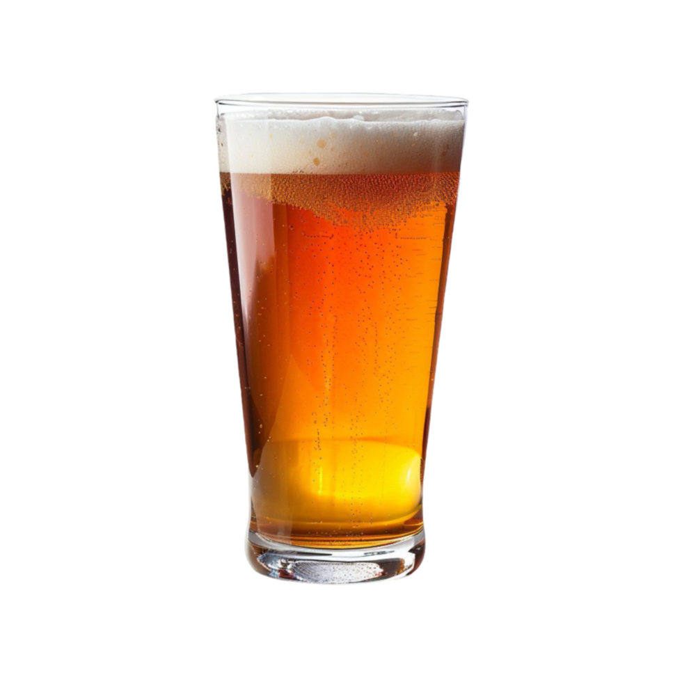 A frothy glass of beer with a thick layer of foam on top capturing the refreshing png