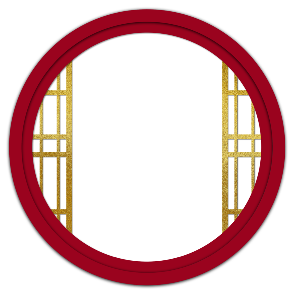 Elegant Red and Gold Chinese New Year Frame png