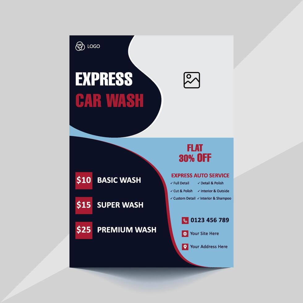 Professional Auto Detailing Flyer Template Print Ready Template vector