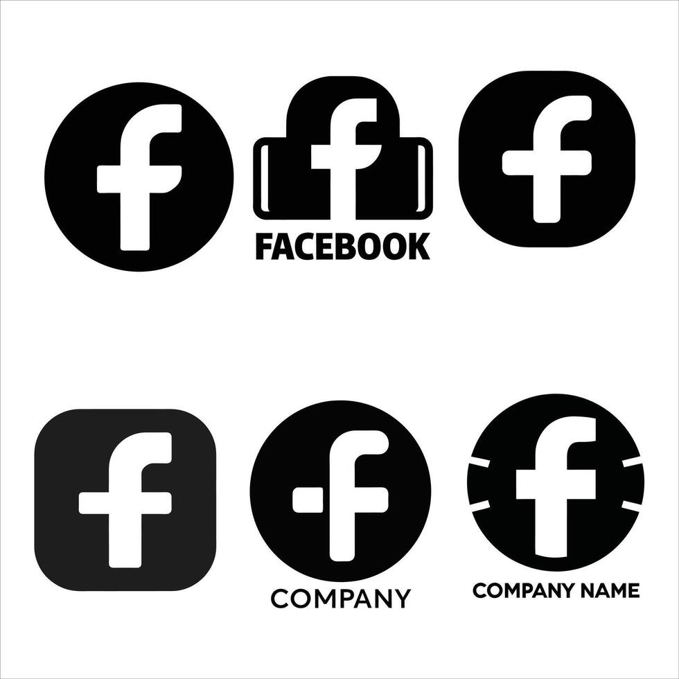 Icon letter F Social media elements logos and symbol Icons in line style vector