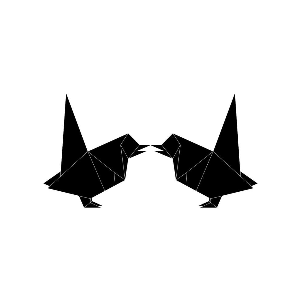 Pair of the Finches, Goldfinch Shape Inspired by Origami Form, can use for Logo, Pictogram, Bird Figure, Website, Apps, or Graphic Design Element vector