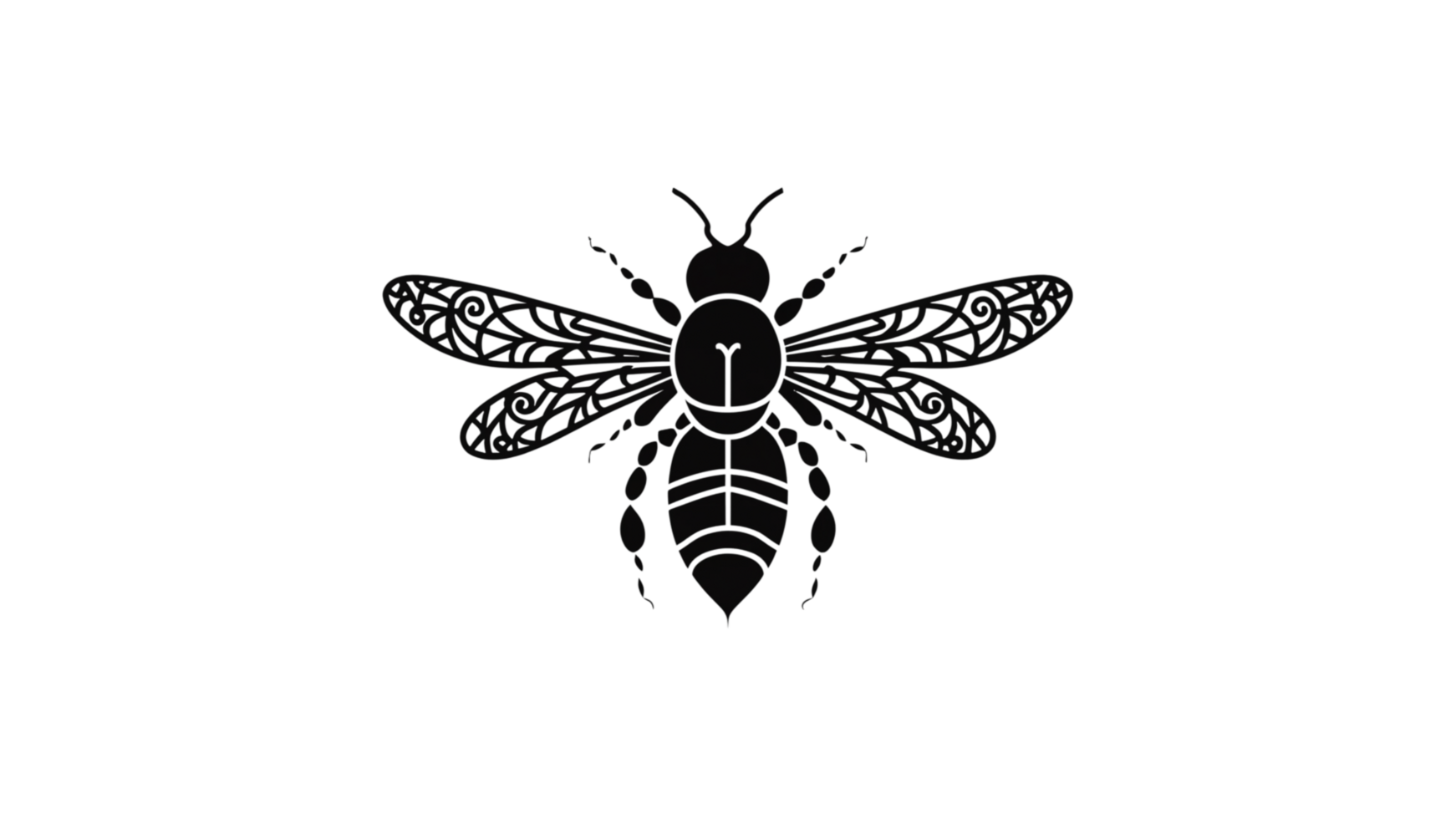 Stylish and Simple Bee Outline for Graphics png