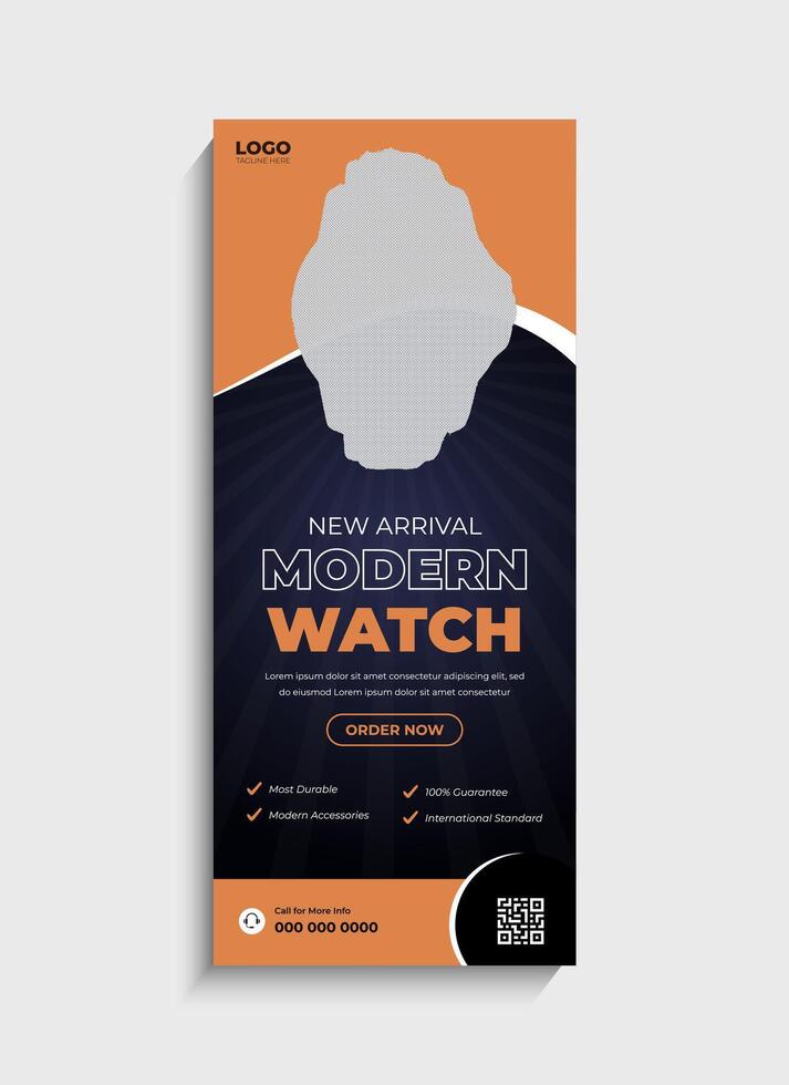 Luxurious Watch Sale roll up banner or standee design vector