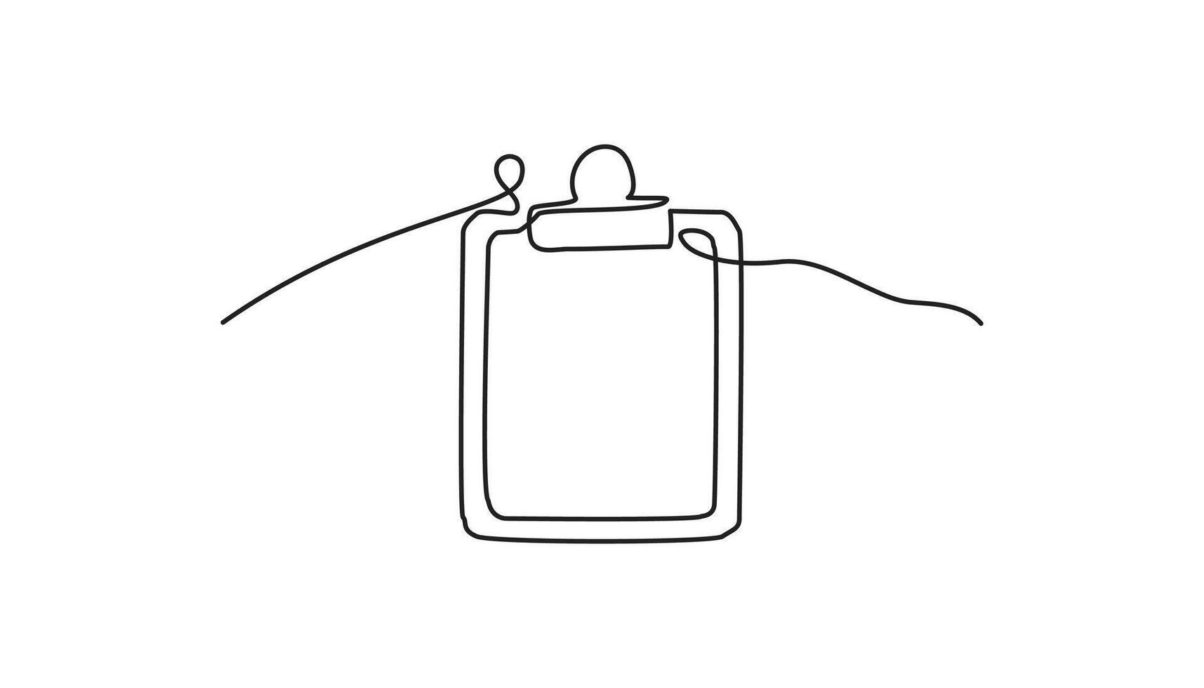 clipboard continuous one line drawing vector