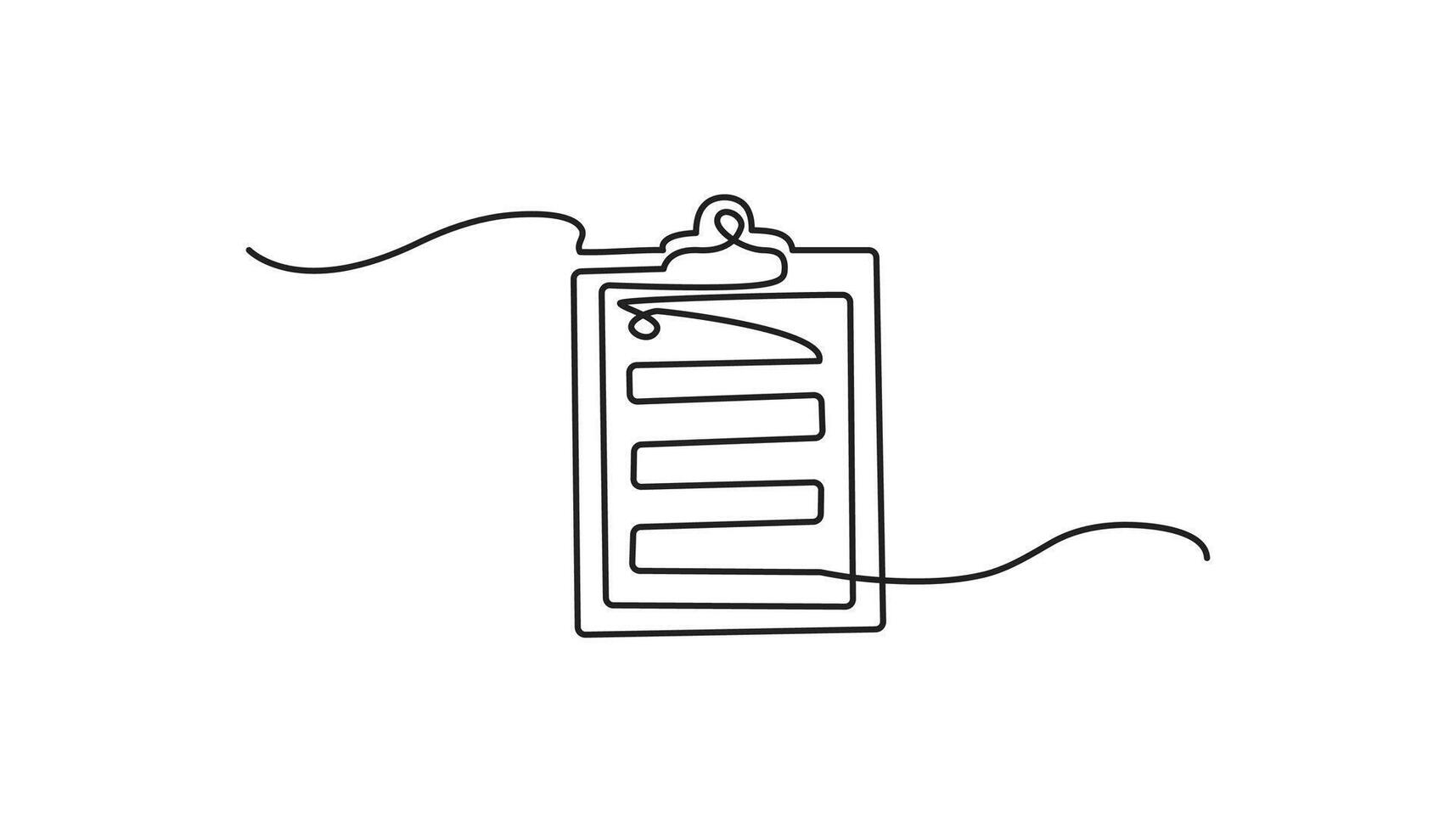 clipboard with checklist continuous one line drawing illustration single line vector