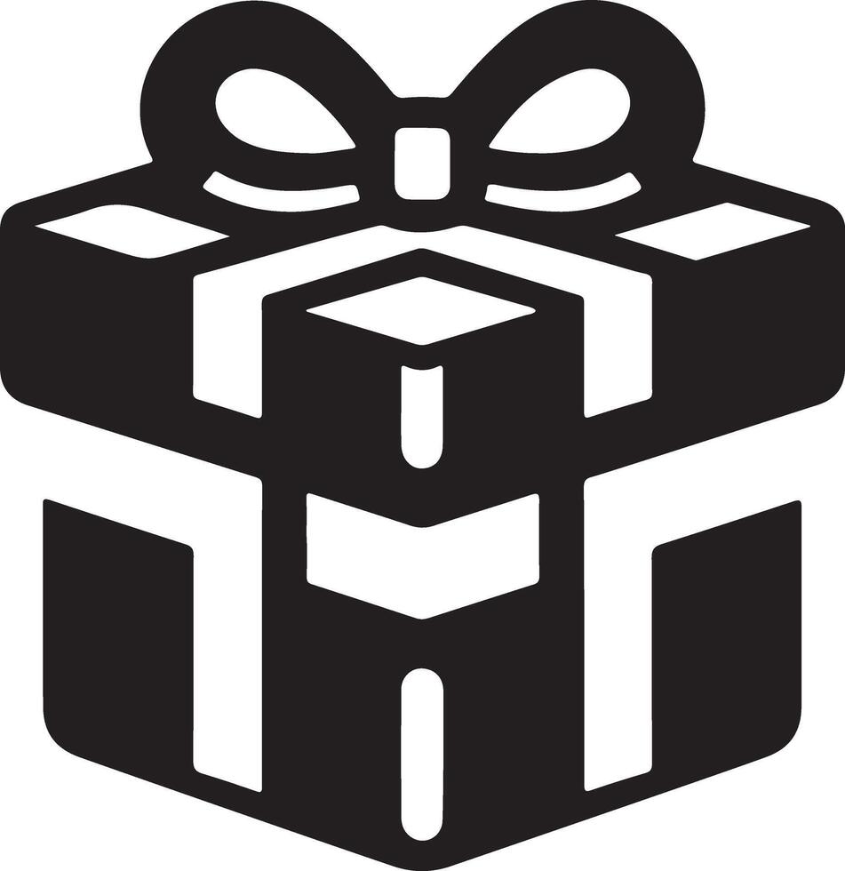 Modern Gift Box Silhouette Graphic vector