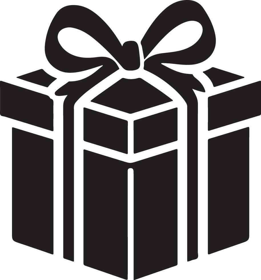 Elegant Gift Box Silhouette Design vector