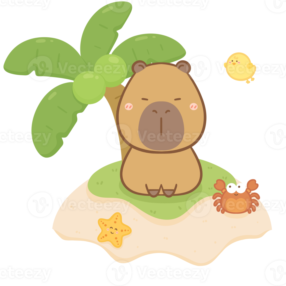 Capybara on the island png