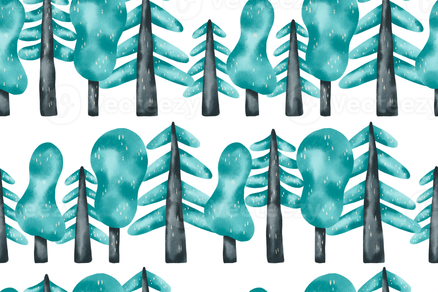 Srtiped trees forest pattern. Snowy trees. Winter seamless baby pattern. Background for kindergarden. Hand drawn illustration png