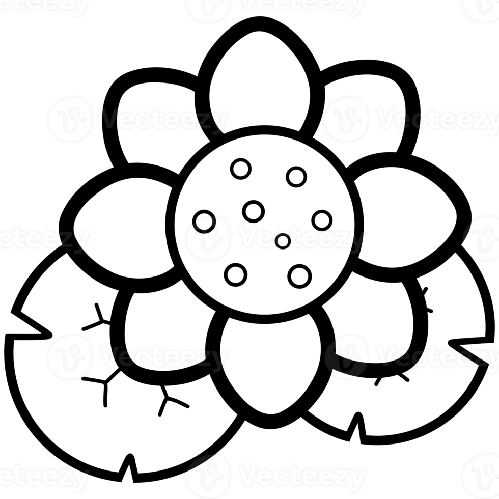 Pretty lotus doodle png