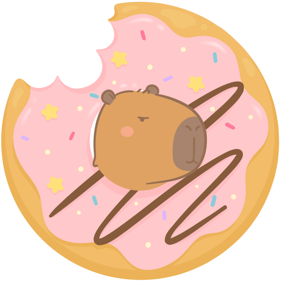 Capybara with donut png