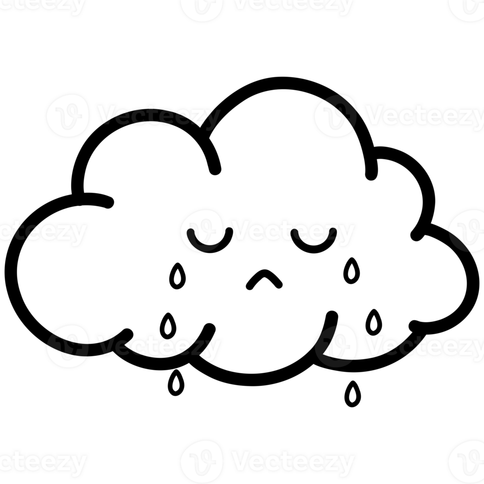 Crying cute cloud png