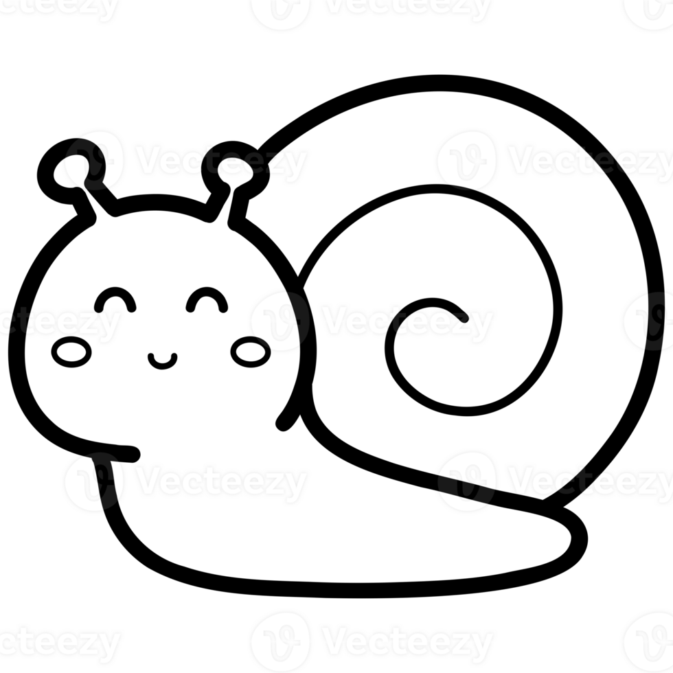 Smiling snail doodle png