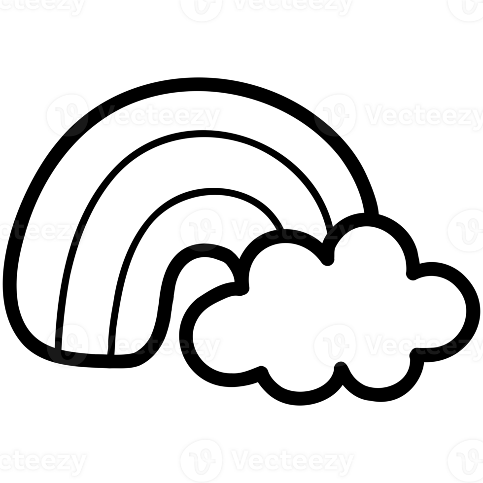Rainbow with cloud png