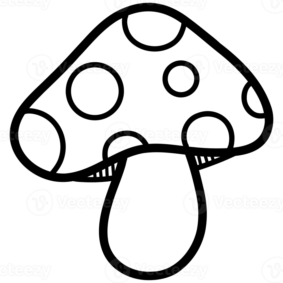 Forest mushroom doodle png