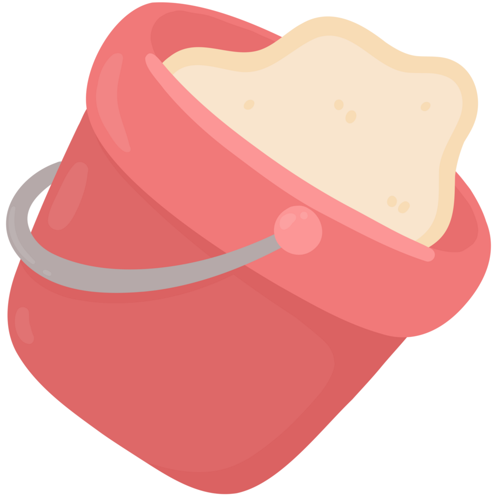 Red sand bucket png