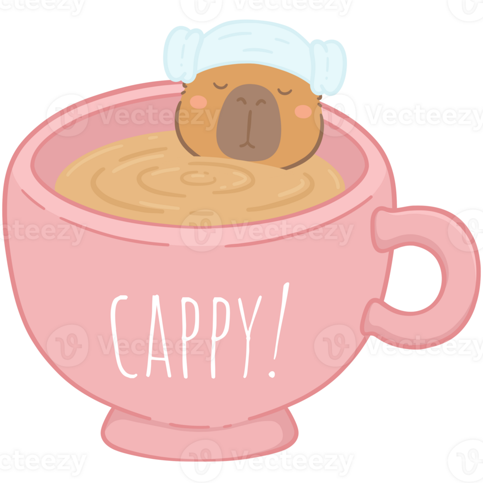 Capybara in coffee cup png