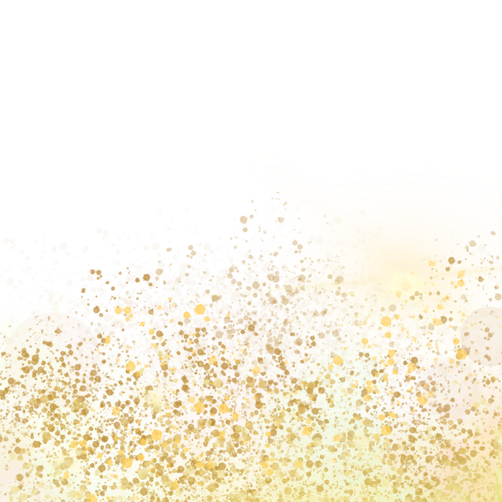 Golden glitter border illustration png