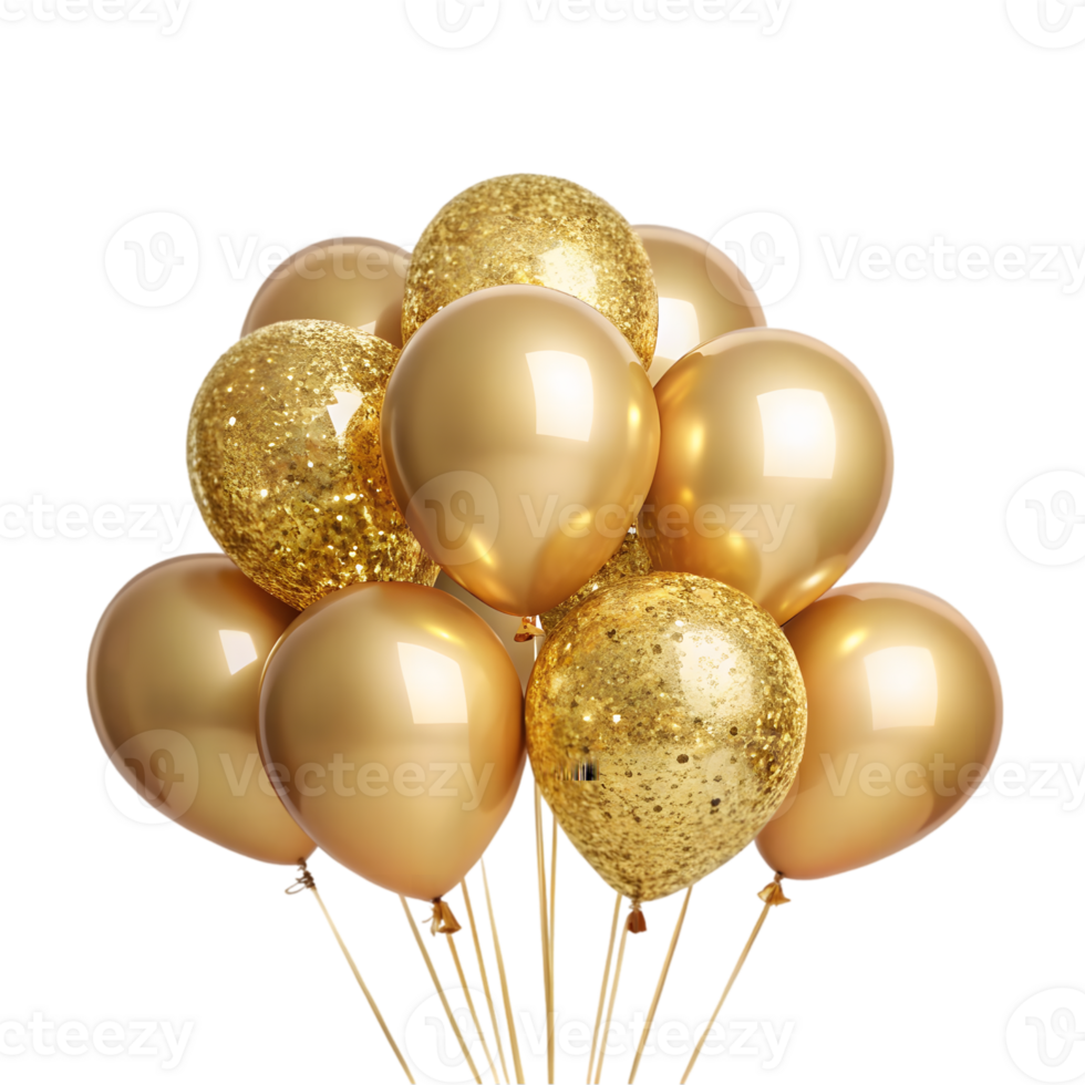 Celebration Balloons for Party Decor with Transparent Background. png
