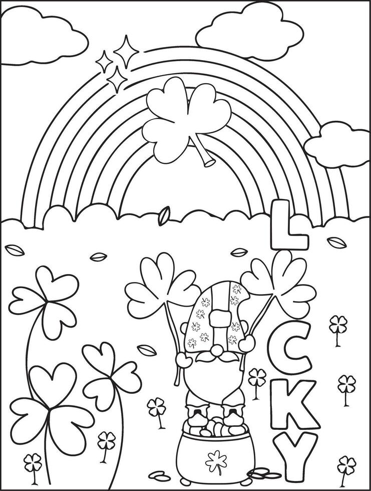 Saint Patricks Day irish luck Coloring Book vector