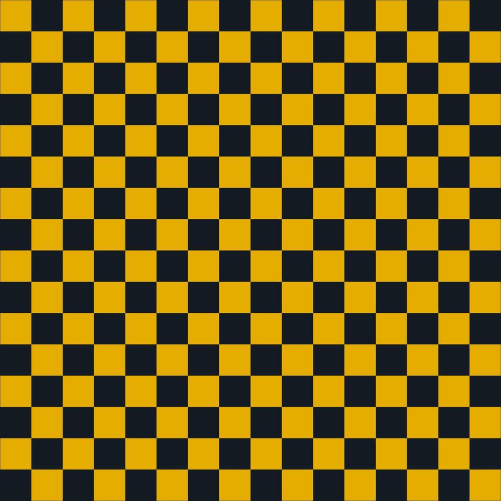 Checkered picnic plaid pattern, black yellow square. vector