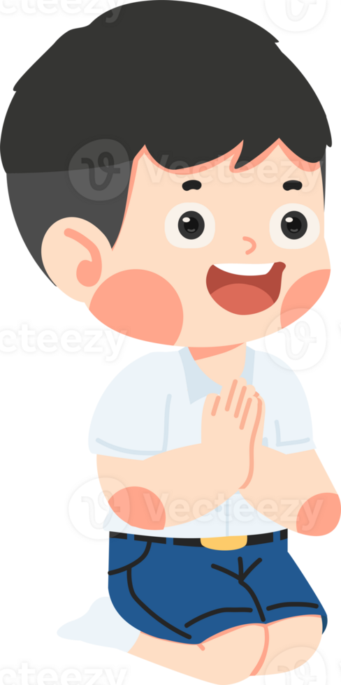 boy is praying while sitting on the floor cartoon png