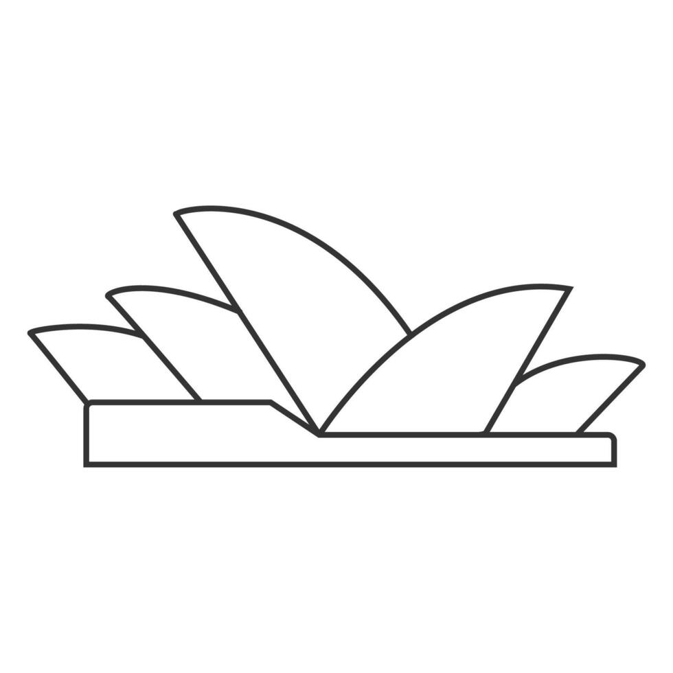 Line Art Sydney Opera House landmark symbol outline icon flat vector