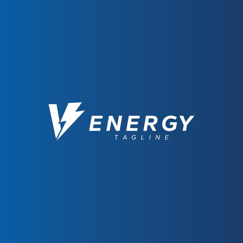 V letter Thunder Bolt logo vector
