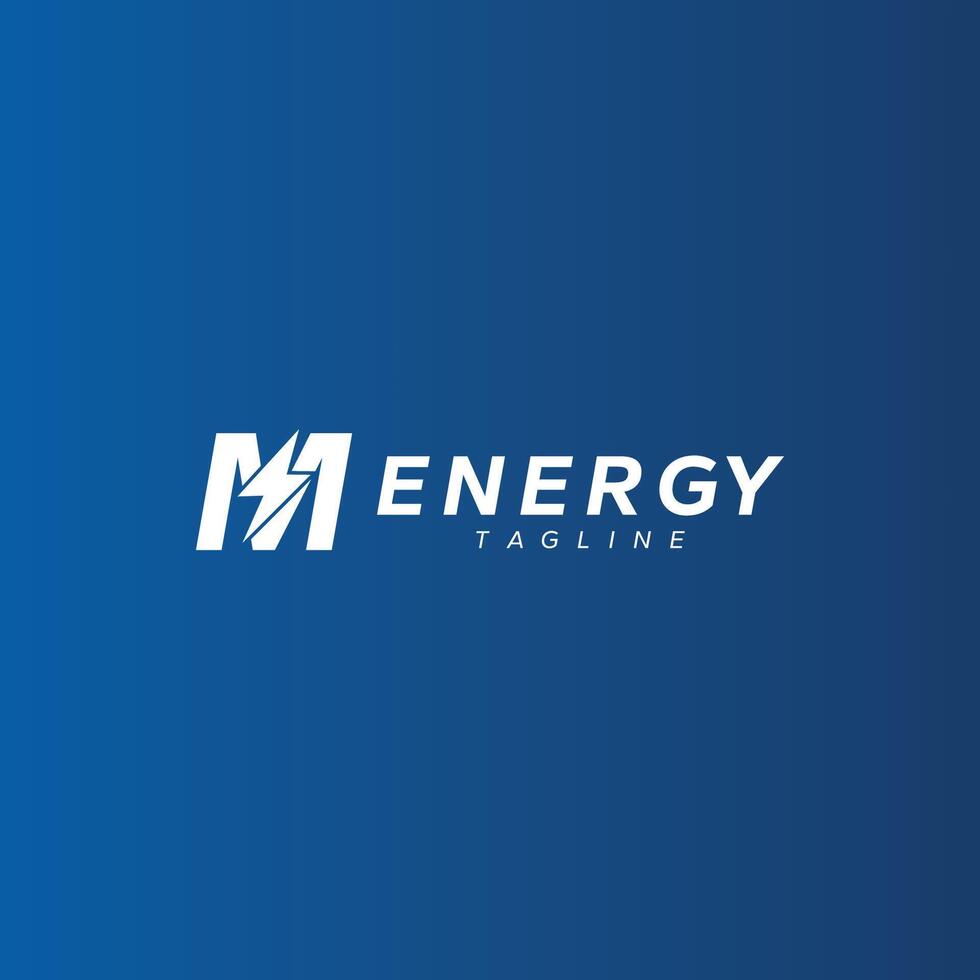 M letter Thunder Bolt logo vector