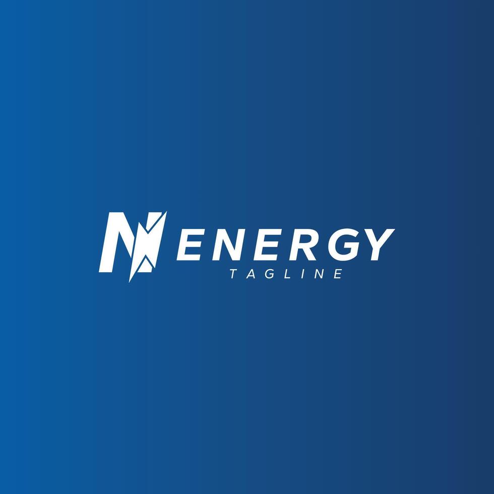 N letter Thunder Bolt logo vector