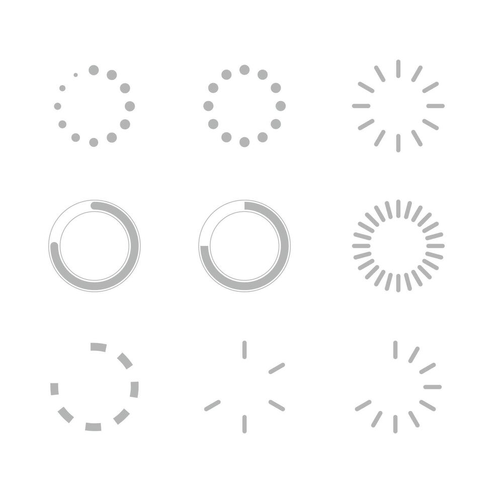 Loading icons progress bar Buffer loader or preloader loading bar signs download upload progress sign vector