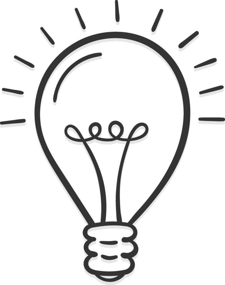 Hand drawn lightbulb vector