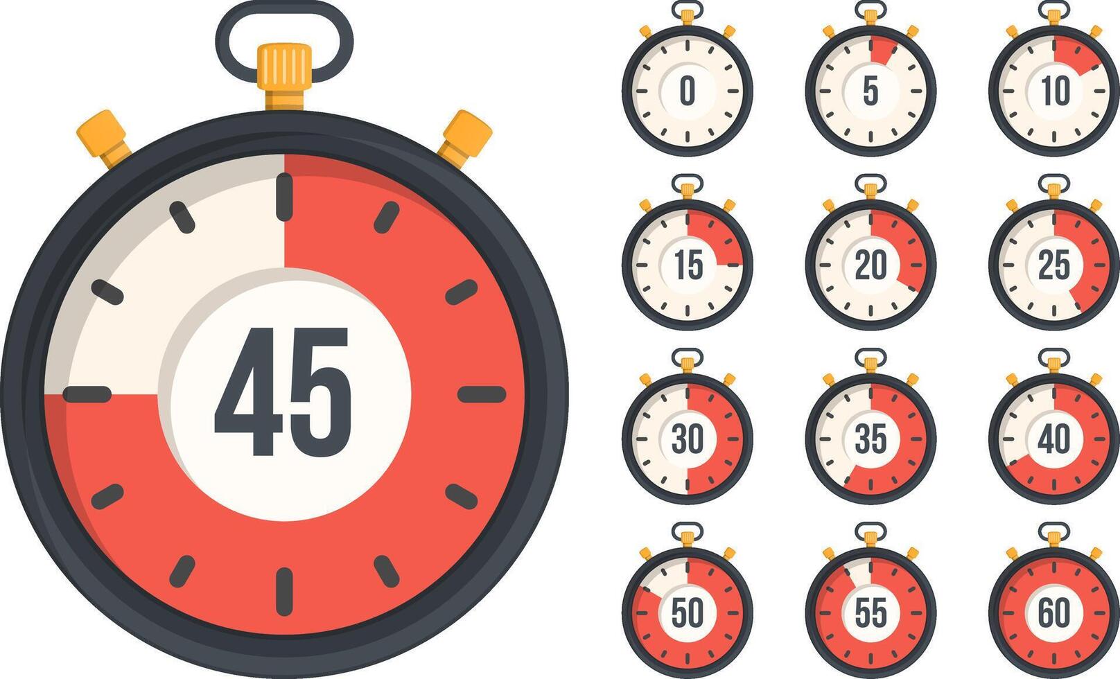 Stopwatch with different time collection vector