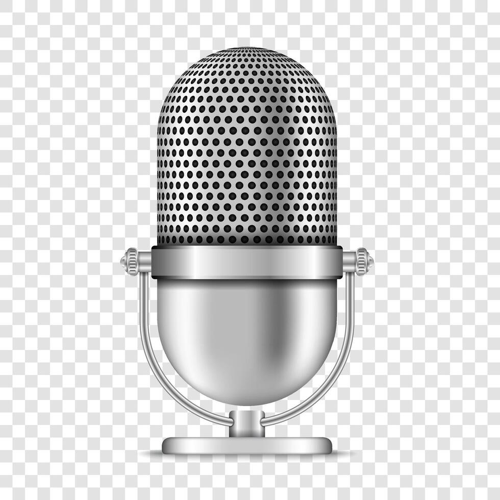Realistic retro microphone vector