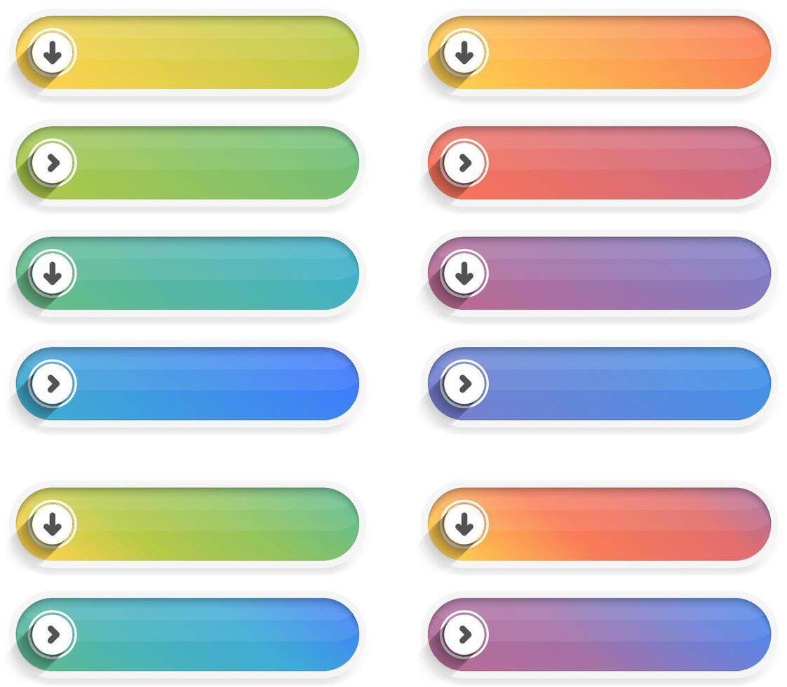 Blank round buttons, soft color gradients vector