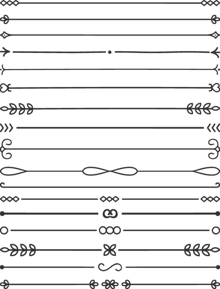 17 Hand drawn dividers - lines vector