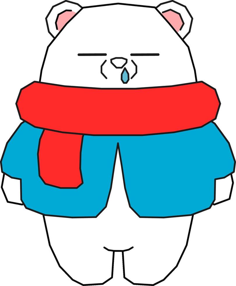 Cute Sniffling Polar Bear Illustration vector