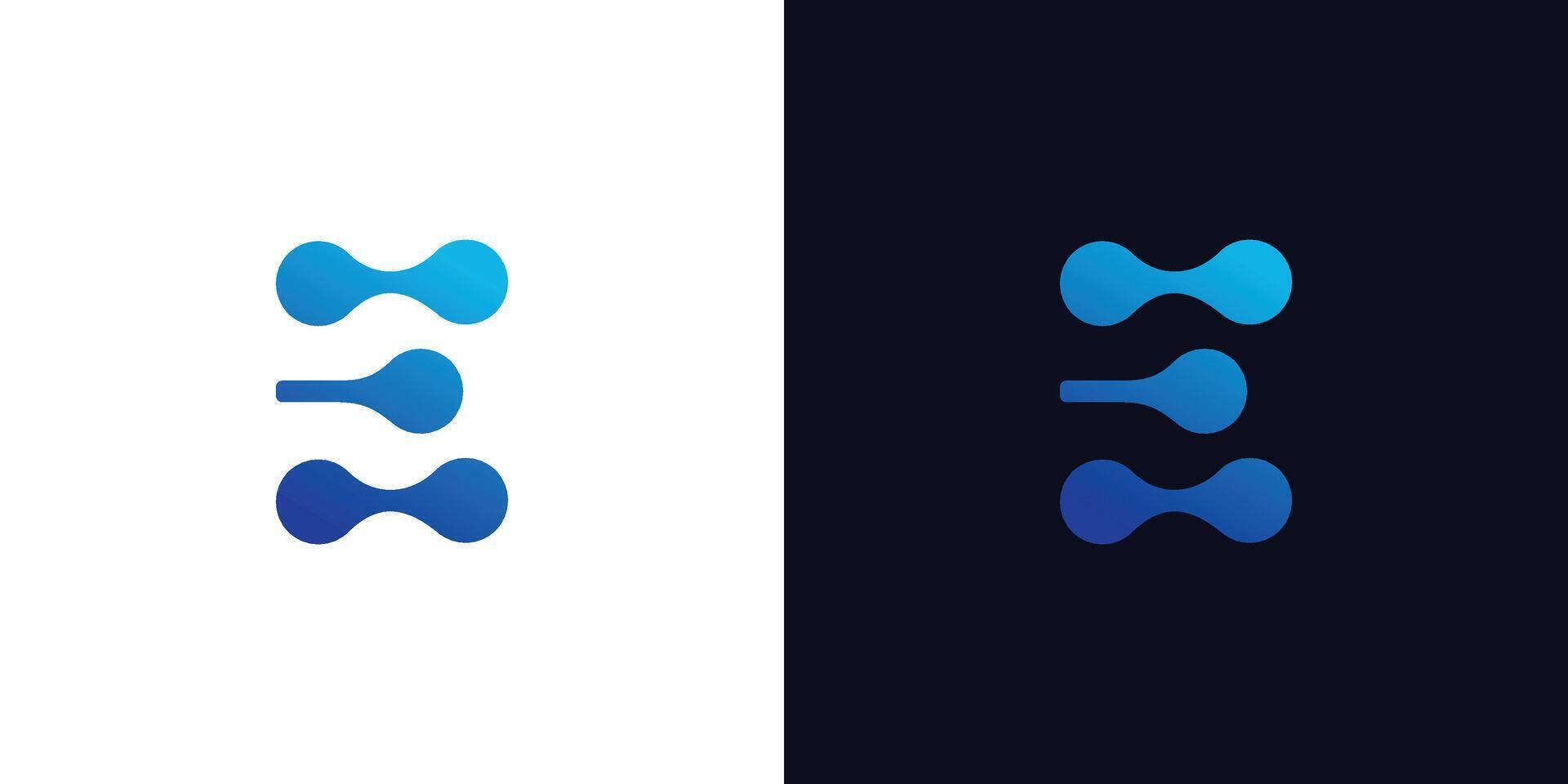 Simple and modern E logo design for IT business vector
