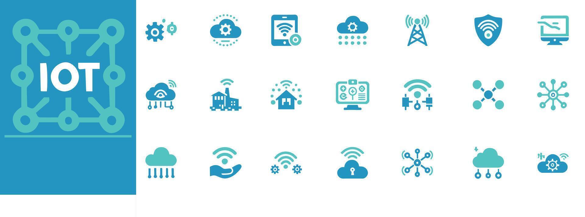Internet of Things IoT icon vectors Ideal for IoT devices, smart tech, sensors, networks and connectivity. Editable