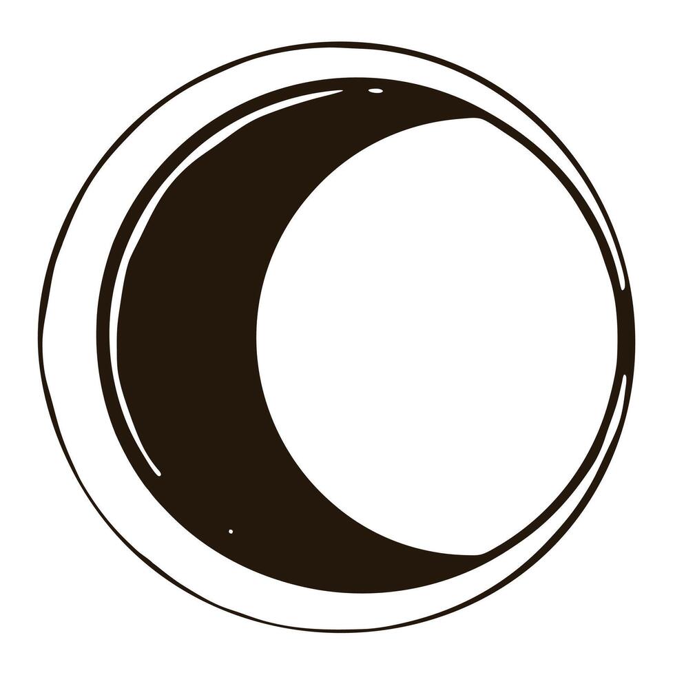 moon icon silhouette in black on a white background . vector