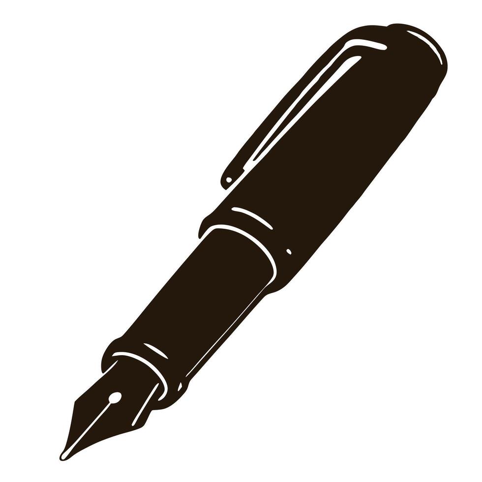 pen silhouette in black on a white background art. vector