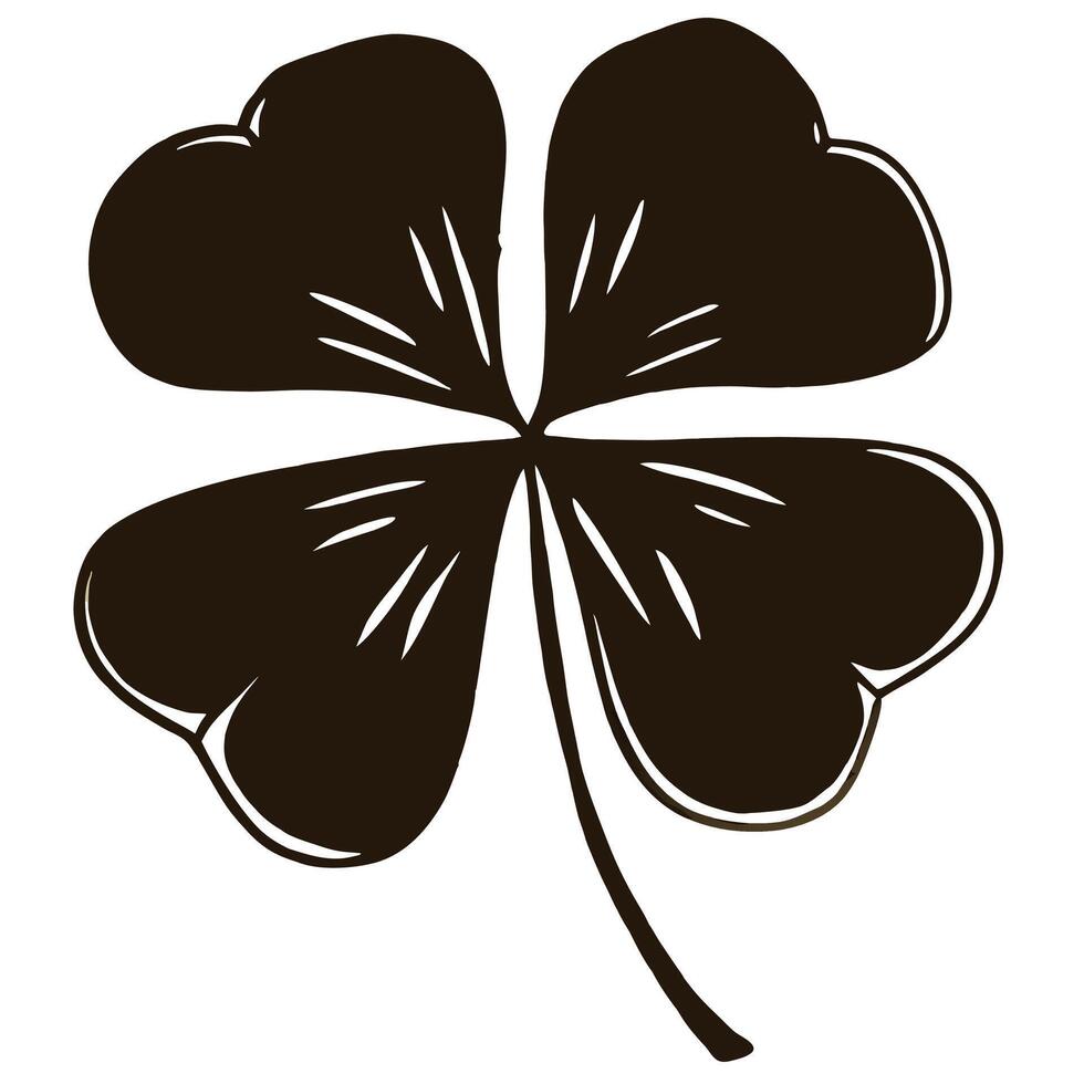 clover silhouette in black on a white background . vector