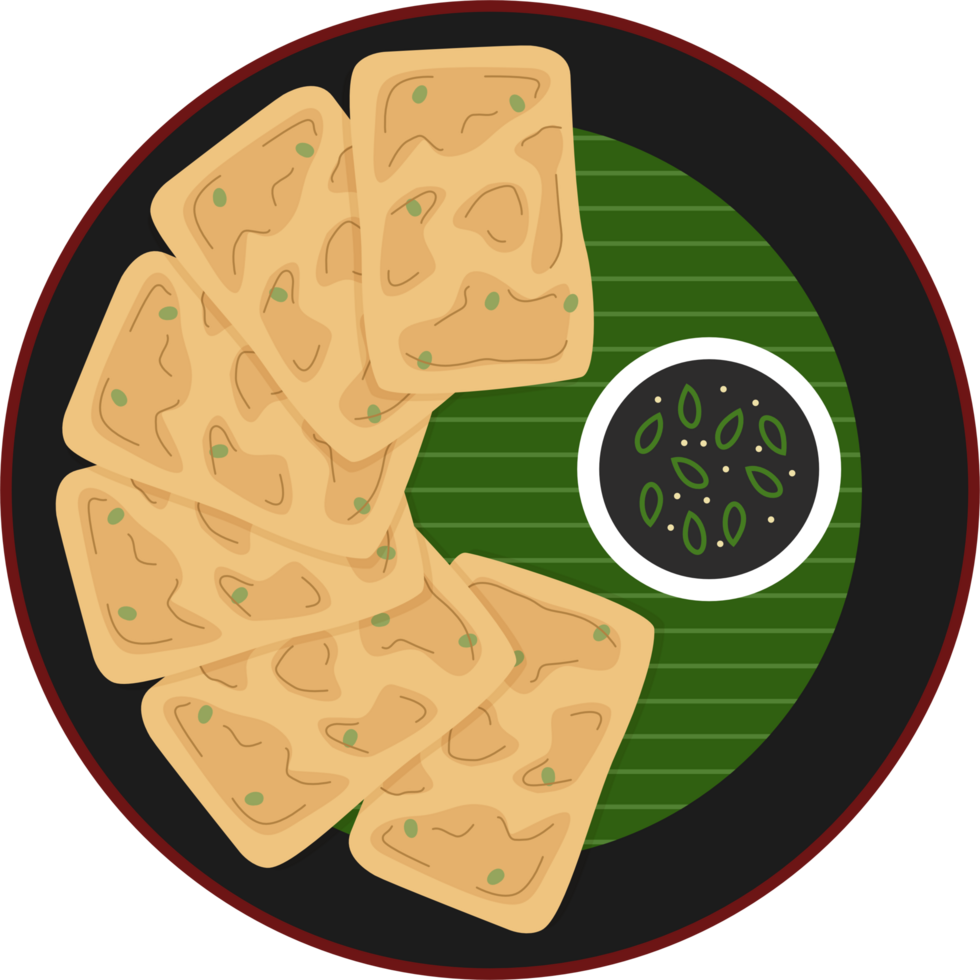 Tempe mendoan traditional indonesian food with sauce png
