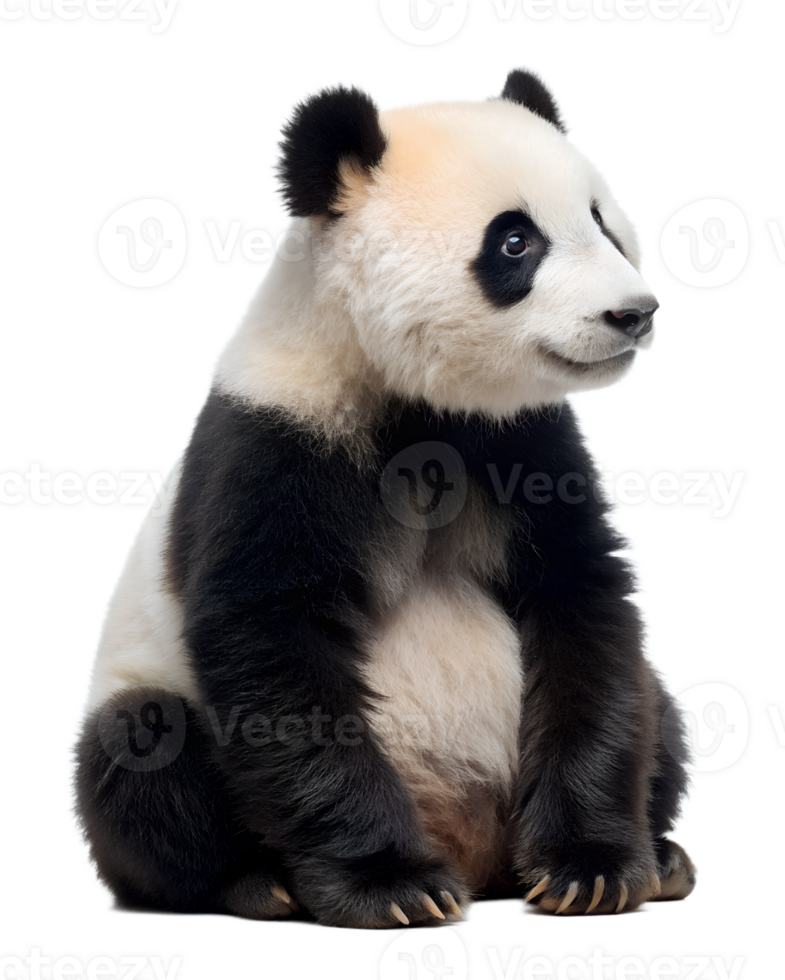 panda sit, profile shot isolated on a transparent background png