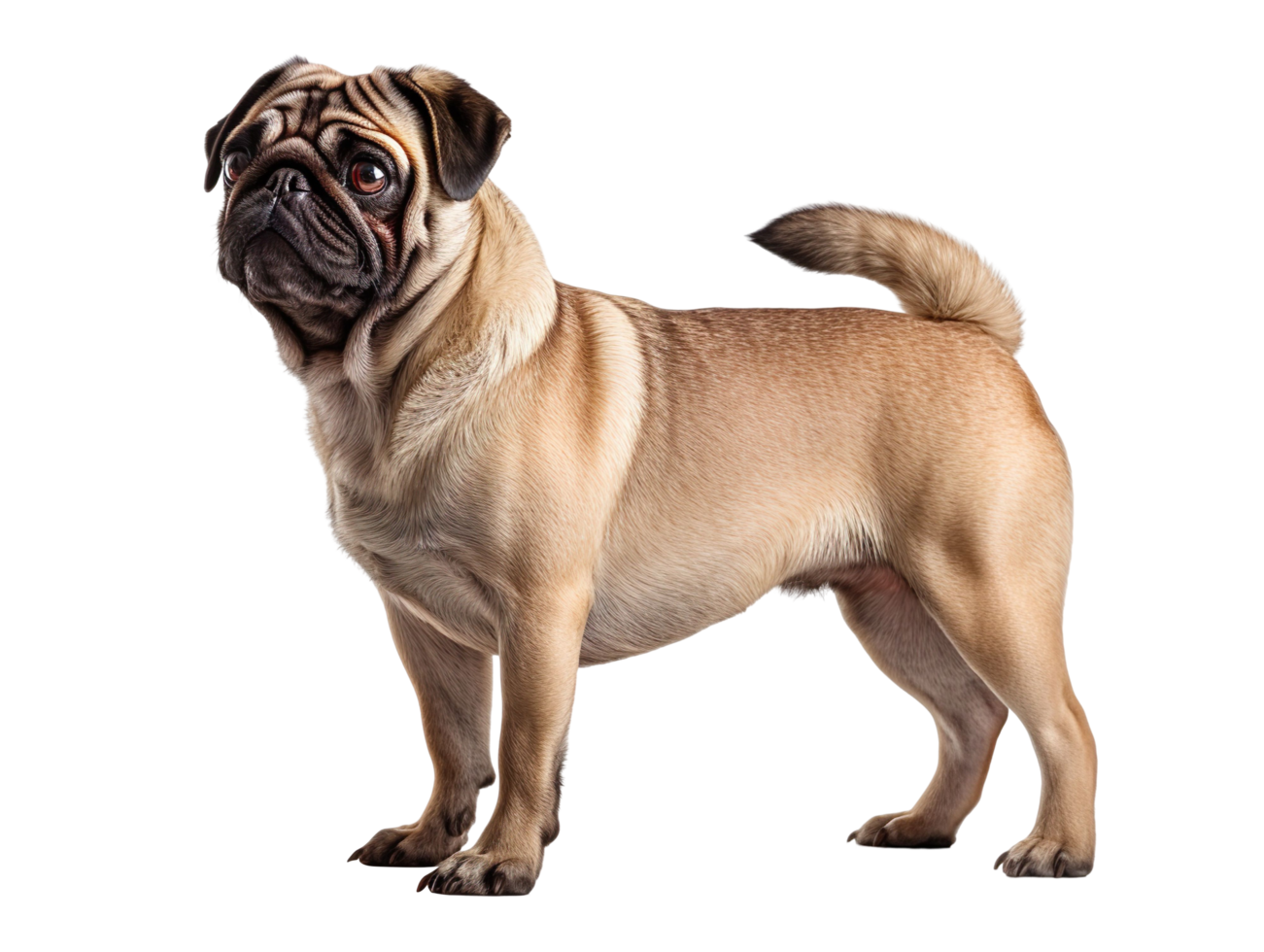 pug dog isolated on transparent background png