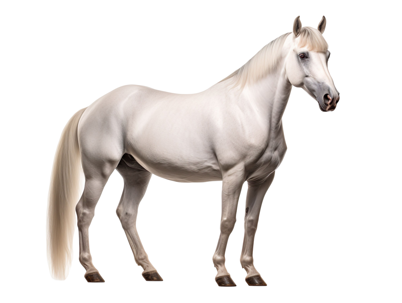 Lipizzaner Horse side view isolated on transparent background png