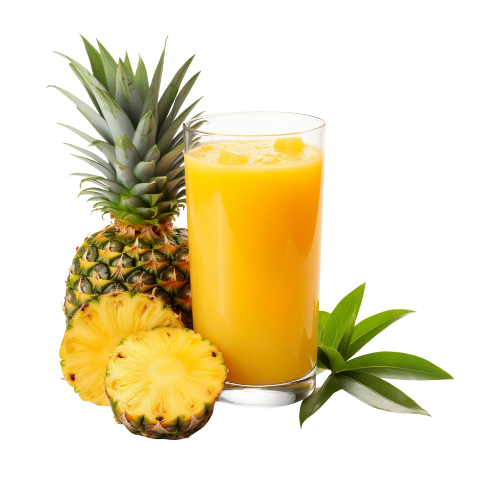 glass of pineapple juice isolated on transparent background png