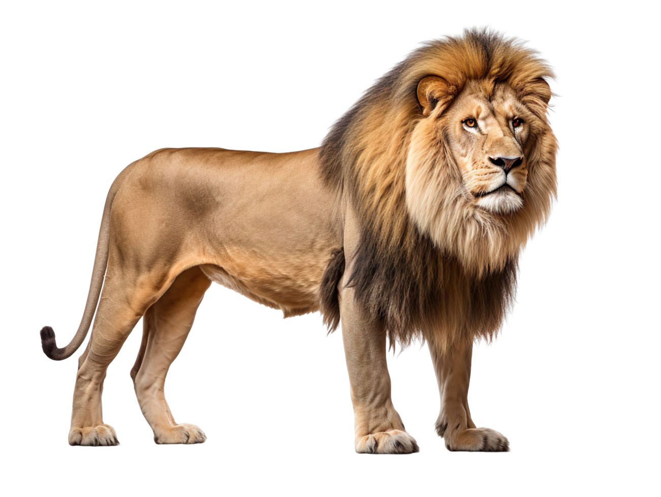 lion side view isolated on transparent background png