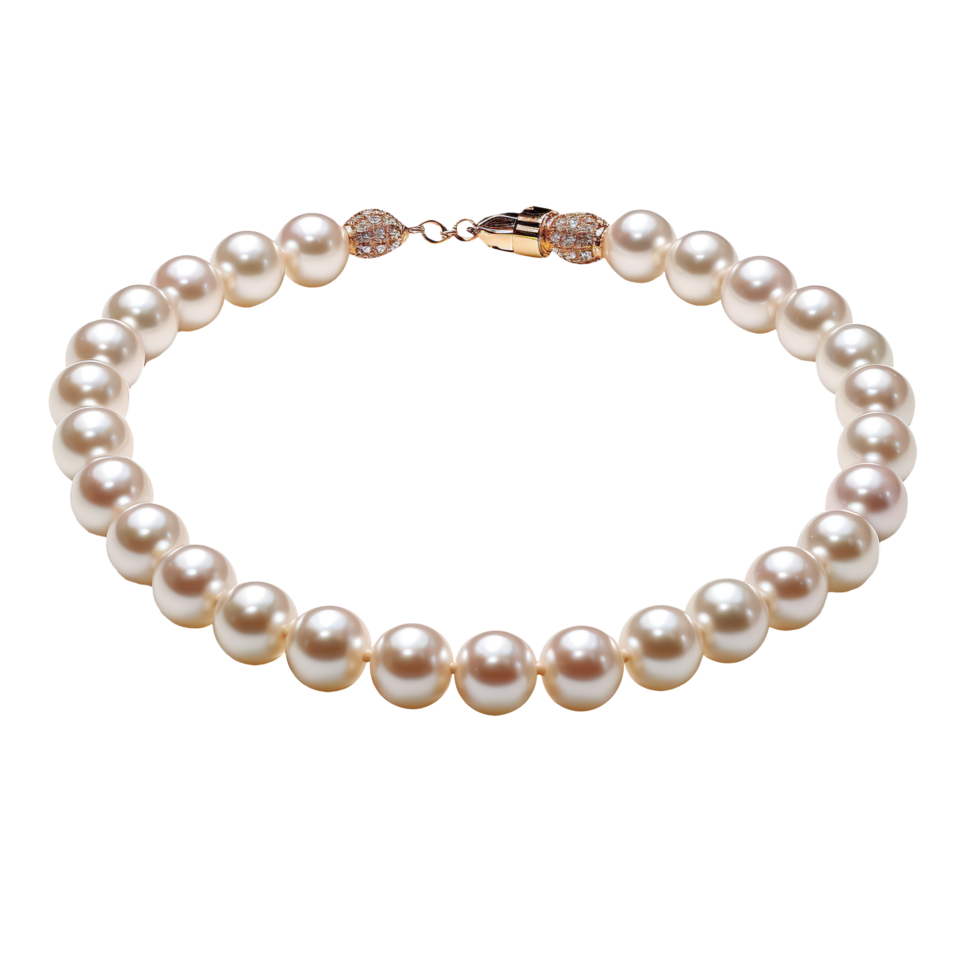 Pearl necklace isolated on transparent background png
