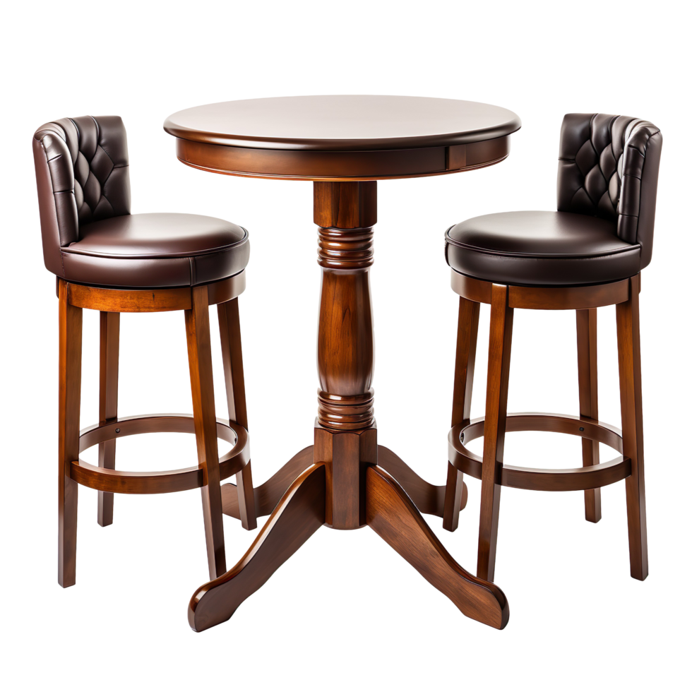 Pub table set isolated on transparent background png